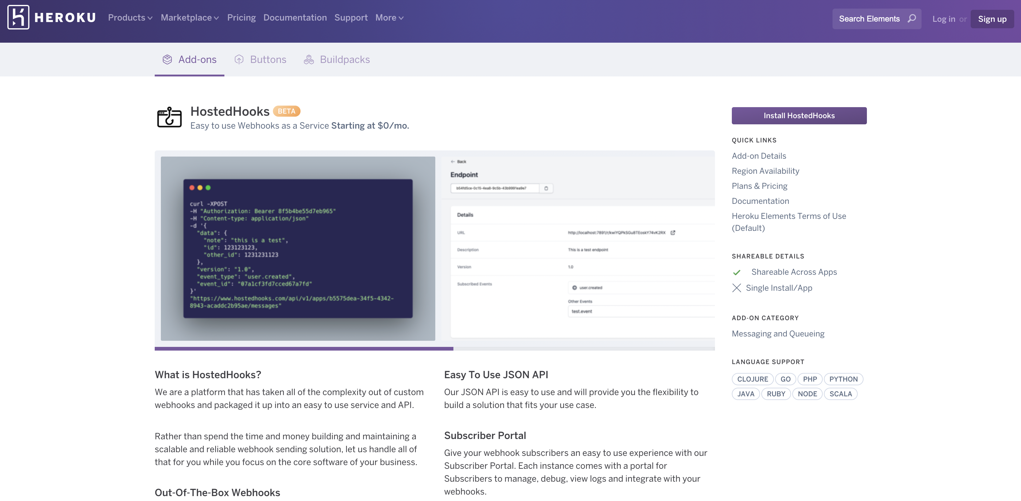 webhooks heroku integration