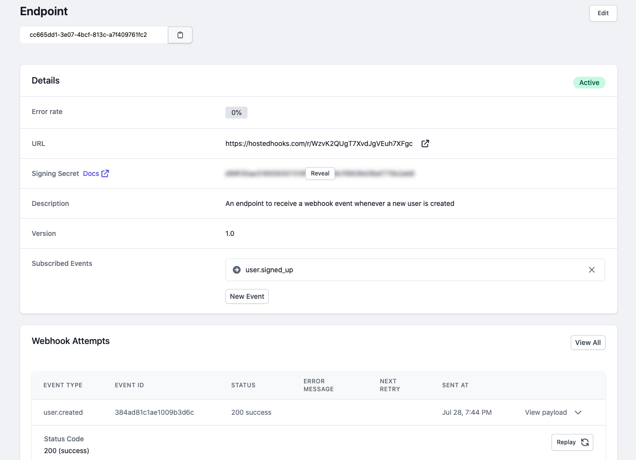 manage webhook endpoints